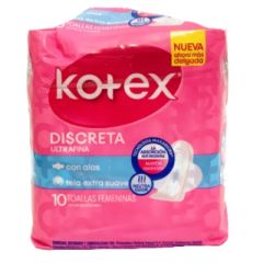 TOALLAS SANITARIAS ULTRA FINAS DE TELA CON ALAS KOTEX 10UN