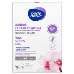 BANDAS DE CERA DEPILATORIA BODY NATUR PARA ROSTRO PIEL NORMAL 12U