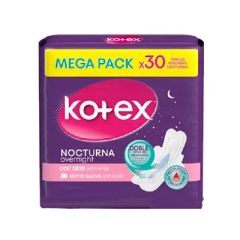 TOALLAS SANITARIAS KOTEX NOCHE CON ALAS 30UN